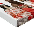 thumbnail image 2 of Ambesonne Christmas Fitted Sheet, Funny Pets Gifts Photo, California King, White Brown and Red, 2 of 3