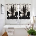 thumbnail image 3 of Rustic Bear Kitchen Curtains Short 45 Inch Length, Vintage Country Wildlife Forest Mountains Grommet Top Bedroom Living Room Curtains, Light Filtering Cafe Curtain Drapes 2 Panels Set 84''x45'', 3 of 9