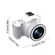 CCD 48MP High-Definition Mini DSLR Camera with Dual Front & Rear Lenses, 2 Screen, 16X Zoom, Rotating Focus, Multiple Filters, Built-In Battery, Portable Digital Photography Camera, White