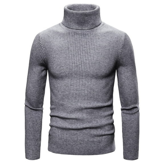 Njoeus Sweaters For Men Mens Turtleneck Sweater Men's High Stretch Bottoming Shirt High Lapel Knit Sweater Solid Color Sweater Autumn Winter On Clearance