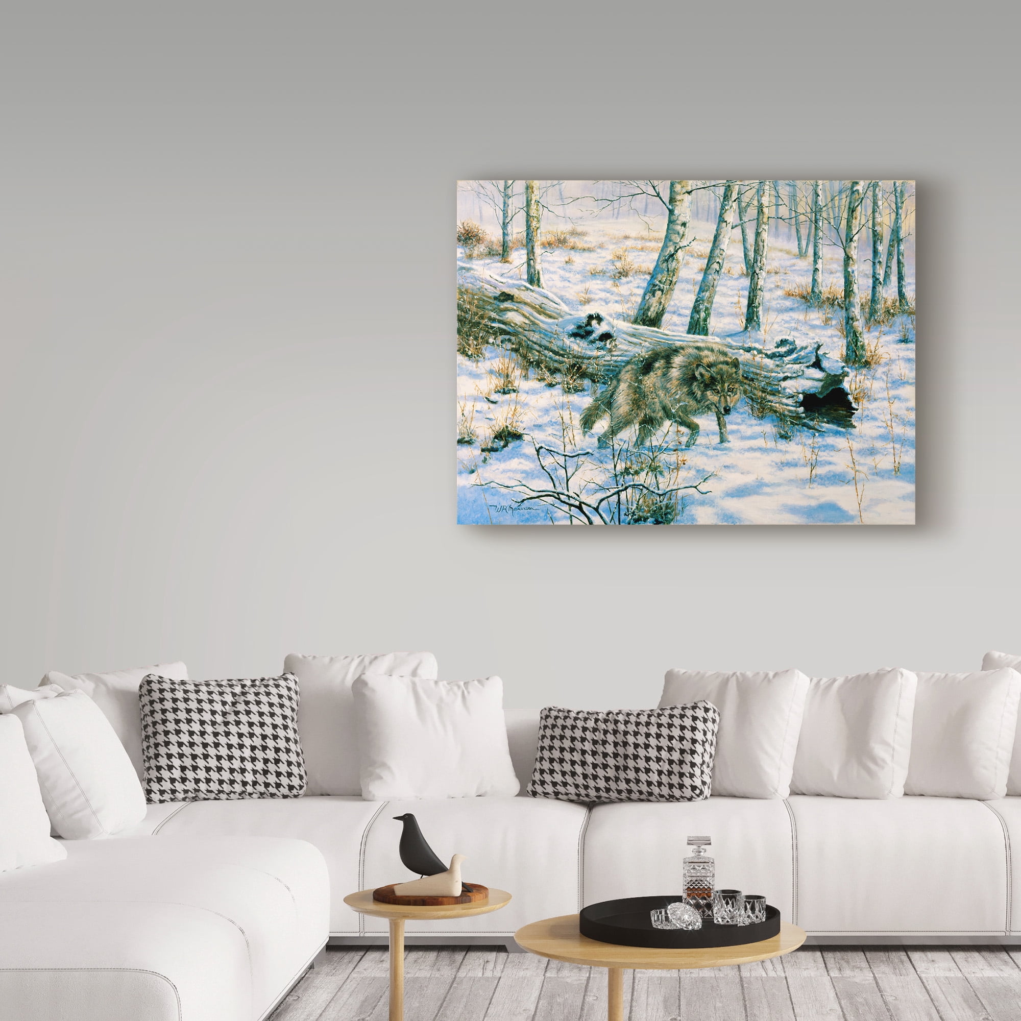 Trademark Fine Art 'Snow Wolf' Canvas Art by Bill Makinson