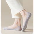 thumbnail image 3 of 5 Pairs Women No Show Mesh Panel Socks Low Cut Stretch Cotton Liner Non-Slip Design for Ballet Flats and Loafers - 5 pcs-E, 3 of 7