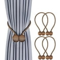 thumbnail image 1 of czcpp-Magnetic Curtain Tiebacks Drapery Holdbacks for Curtains, Drapes, Living Room Office Decor, No Tools Required (4, Khaki), 1 of 4