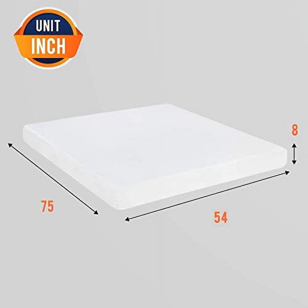 FDW 8 Inch Full Gel Memory Foam Mattress Fiberglass Free/Bed-in-a-Box/Comfy Support