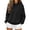 Black, variant on Womens Solid Color Mock Neck Pullover Sweatshirt, Oversized No Pocket Long Sleeve Brushed Fleece Pullover with Ribbed Cuff, Loose Soft Mock Neck Sweatshirt for Spring Fall Mild Winter Beige