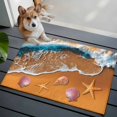 thumbnail image 4 of Summer Beach Washable Area Rug 2 x 3 ft Ocean Waves Shell Starfish Conch Coastal, Soft Non Slip Rugs Stain Repellent Indoor Felt Carpet for Living Dining Room Bedroom Home Office, 4 of 9