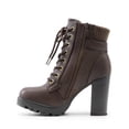 thumbnail image 4 of BURUDANI Women’s Chunky Heel Ankle Boots High Heeled Booties with Lace-Up Fashion, 4 of 5