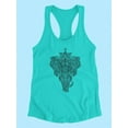 thumbnail image 3 of Elephant Zentangle Style Racerback Tank Women -Image by Shutterstock, Female XX-Large, 3 of 4