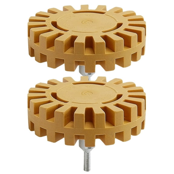 Homoyoyo Adhesive Remover Wheel Khaki Metal Rubber for Cars and Repairs 2Pcs