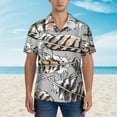 thumbnail image 5 of Owl Bird Feathers Men's 3d Print Casual Button Down Shirts, Novelty Hawaiian Short Sleeves L, 5 of 8