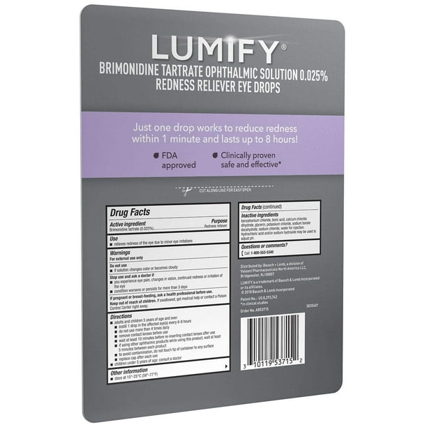 Lumify Redness Reliever Eye Drops, 7.5mL/0.25 fl oz (Pack of 2