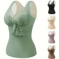 thumbnail image 6 of Ahdbta Thermal Tank Tops for Women with Padded Built in Bra Fleece Lined Sleeveless Underwear Tops Lace Trim Warm Base Vests, 6 of 6