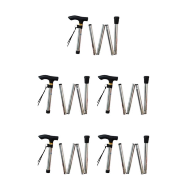 Qarigey Muletas Trekking Muletas plegables Bastones para caminar Accesorios de senderismo a prueba de golpes Stick Running Trail Canes Silver Type2 NO2