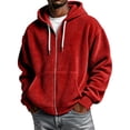 thumbnail image 2 of Oversized Full Zip Hoodies Mens Long Sleeve Drawstring Hooded Sweatshirt Baggy Corduroy Fall Winter Drawstring Athletic Jackets for Men, 2 of 5