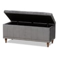 thumbnail image 2 of Bowery Hill Banc Ottoman de Rangement Rembourré en Velours Gris, 2 of 11
