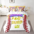 thumbnail image 3 of Feelyou Cartoon Birthday Party Twin Bedding Sets 7-Piece, Baseball Ice Hockey Bedding Comforter Set, Ball Sports Theme Reversible Sheet Sets, Breathable Home Decor, 3 of 9