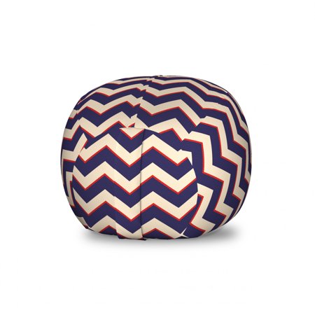 Navy Storage Toy Bag Chair  Zigzag Striped Design in Modern Colors with Art Fashion Chevron Lines Pattern  Stuffed Animal Organizer Washable Bag  Small Size  Purple Tan Red  by Ambesonne