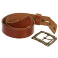 thumbnail image 3 of 1 3/4" Snap on Cowboy Curved Bone Vintage Cowhide Thick Leather Casual Jean Belt, 3 of 4