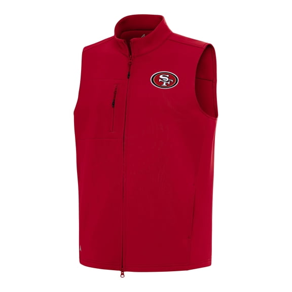 Men's Antigua Scarlet San Francisco 49ers Demand Full-Zip Vest