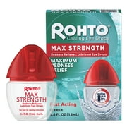 Rohto Max Strength Redness Reliever, Lubricant Eye Drops, Redness & Dry Eye Symptom Relief, 0.4 fl oz