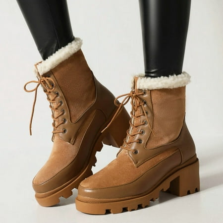 

Gubotare Womens Rain Boots Women s Fashion Winter Ankle Boots Brown 8.5