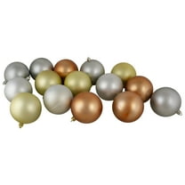 Northlight 32ct Shatterproof Christmas Ball Ornament Set 3.25" - Silver/Brown