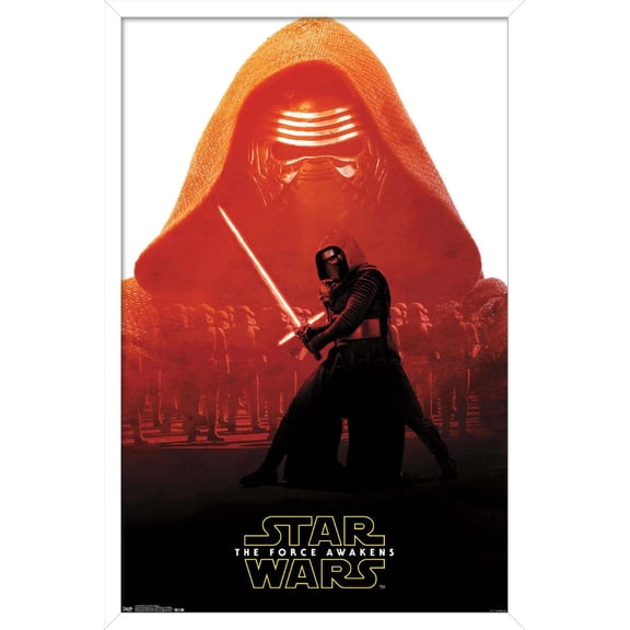 Star Wars: The Force Awakens - Kylo Ren Badge Wall Poster, 14.725" x 22.375", Framed