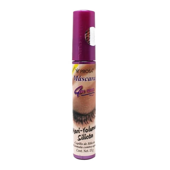 Máscara para pestañas Maxi Volumen Silicón Prosa Color Negro 13 gr