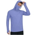 thumbnail image 2 of Maqroz Mens Sun Protection Hoodie UPF 50+ UV Fishing Shirt Long Sleeve Pullover with Face Mask Balaclava Style Lightweight Quick Dry Performance Hiking Jersey, 2 of 8