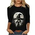thumbnail image 2 of VKOYWKM Hauts d'Halloween pour Femmes T-Shirts Graphiques de Sorcière à Manches 3/4 T-Shirts d'Automne à Col Rond Coupe Ample T-Shirts Costumes d'Halloween Chemise Blouses, 2 of 5