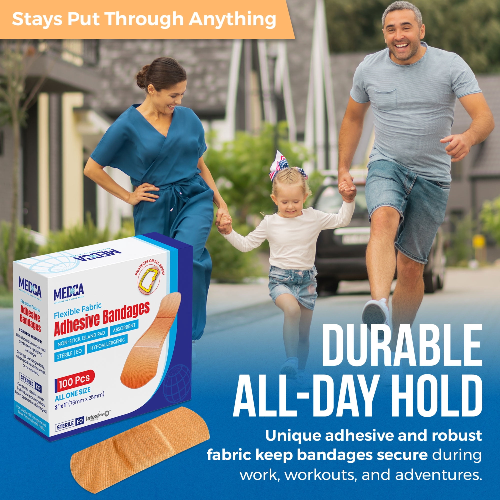 Flexible Fabric Bandages - Flex Fabric Adhesive Bandages Finger-Tip, Knuckles and Thumb for Finger Care and to Protect Wounds from Infection - (1000 Count Bulk)
