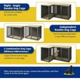 thumbnail image 7 of Linor Dog Crate Furniture for 2 Dogs, 80.7" Large Dog Kennel Furniture with Dividers and Double Doors, Steel Frame Double Dog Crate, 80.7" x 23.6" x 31.5" (Black), 7 of 7