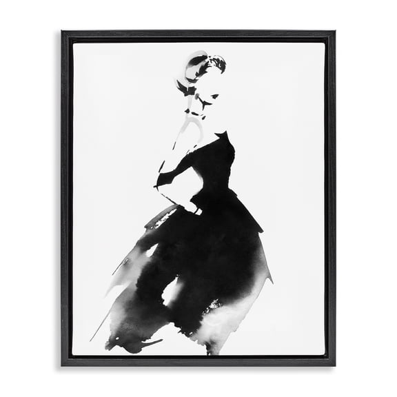 Stupell Industries Shadow Waltz Silhouette Black Framed Floater Canvas Wall Art, design by Svetlana Aleynikova