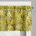 thumbnail image 5 of Ambesonne Floral Valance & Curtain, Yellow Toned Daisy Flowers, 55"x24", Yellow Green and Khaki, 5 of 7