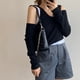 thumbnail image 4 of Bolso de hombro plisado sólido portátil para mujer, cadena de PU, monedero para axilas (estilo 1) Likrtyny Para estrenar, 4 of 8