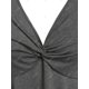 thumbnail image 3 of Talla grande Crisscross Front Twist Empire Cintura Tee Rosegal Mangas largas de talla grande, 3 of 5