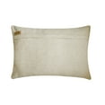 thumbnail image 4 of The HomeCentric Decorative Red 12"x20" (30x50 cm) Lumbar Pillow Cover, Linen & Velvet Color Blocking & Patchwork Oblong Pillow, Striped Pattern Modern Style - Swathe Cranberry, 4 of 4