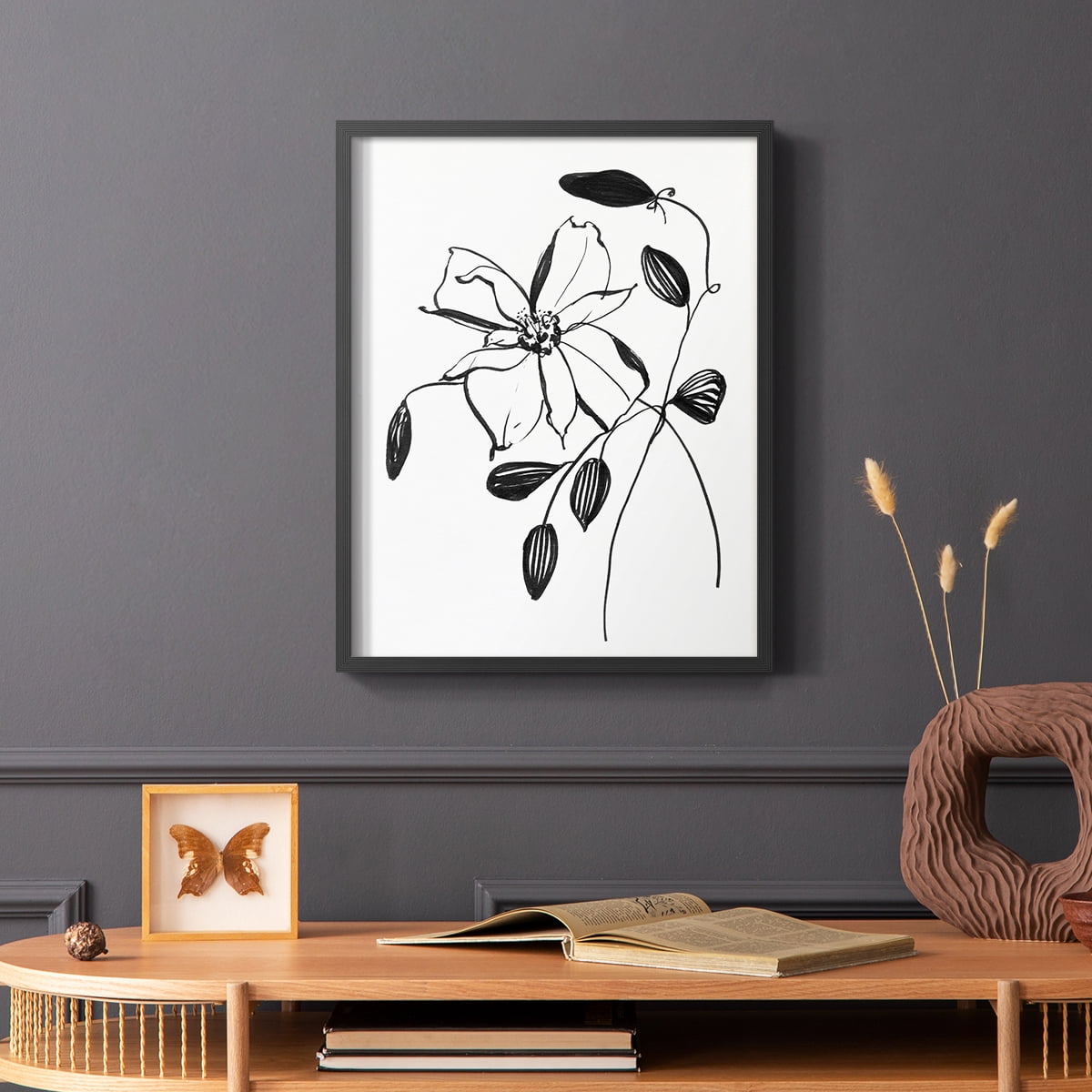 Wild Clematis II Framed Print in Black Solid Wood 11 x 14 Framed Print