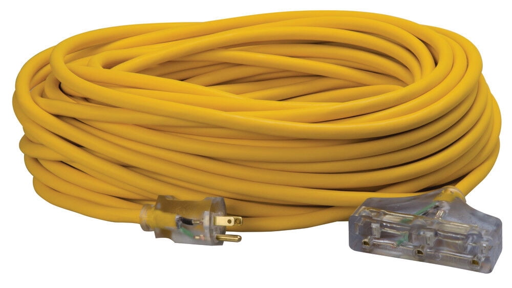 Prime Wire 30 M Verlängerungskabel 12/3 SJTOW - Bulldog Tough, Mit PrimeLight Kontrollleuchte, Gelb