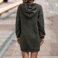 thumbnail image 6 of Ftwytp Women Hoodies Dress Button Sweatshirts Dress Casual Long Sleeve Tunic Dress Oversized Sweatshirts with Pocket Christmas Solid Women Long Sleeve Hooded Sweatshirt Ladies Dress, 6 of 6