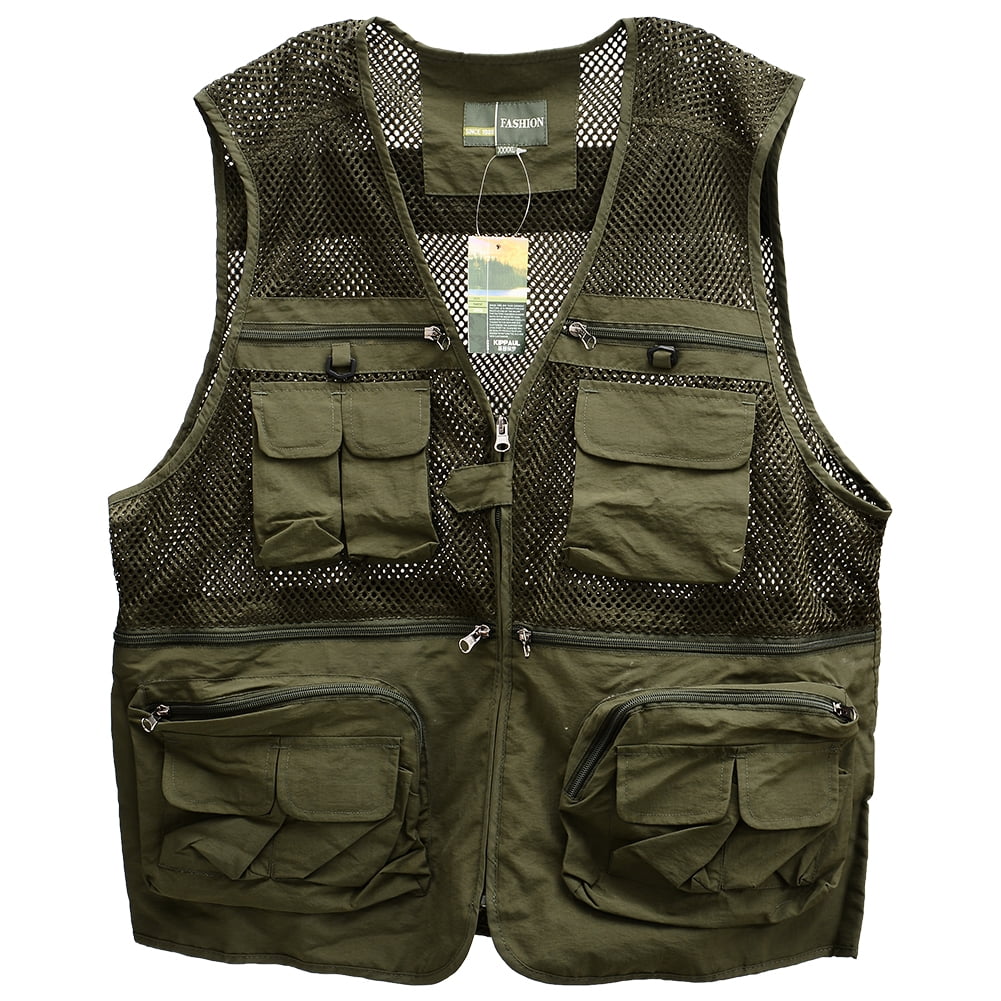 Mens Plus Big and Tall Fishing Photographer Mesh Vest Outdoor Waistcoat