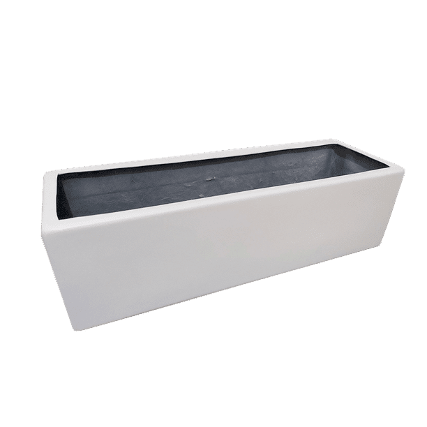 Maceta de Fibra de Vidrio Mod. Jardinera 60x20x20 Blanco FibraFormas Fibraformas de México Jardinera 602020 Blanco
