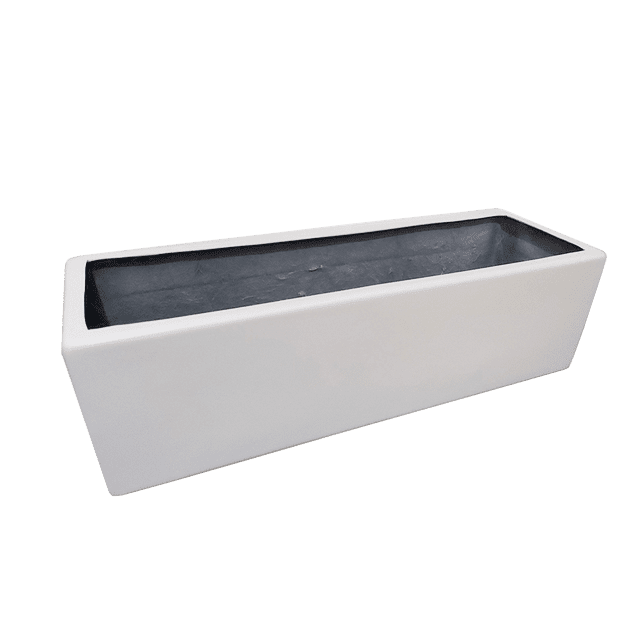 Maceta de Fibra de Vidrio Mod. Jardinera 60x20x20 Blanco FibraFormas Fibraformas de México Jardinera 602020 Blanco