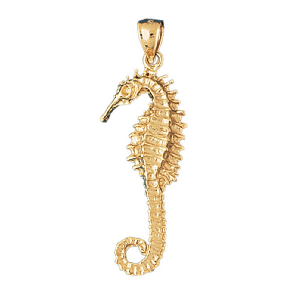 Silver Yellow Plated Seahorse Charm 49mm