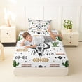 thumbnail image 4 of Erosebridal Tropical Botanical Cactus Twin Sheet Sets,Retro Boho Bull Skull Bedding For Aztec Lover 3 Pieces, 4 of 6