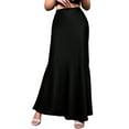 thumbnail image 3 of Women Fall Skirts Business Casual Clothes High Waisted Cocktail Party Wedding Guest Mermaid Maxi Skirt Black XS, 3 of 9