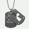 Personalized CZ Black Stainless Steel Double Dog Tag Cross Pendant, 20"
