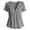 Gray#linen peplum blouses, variant on aohooy Linen Tops Women Empire Waist Button Blouses V Neck Peplum Tops Elegant Dressy Casual Summer Short Sleeve T-Shirt Navy,M