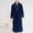 Navy, variant on Mens Fleece Robe Shawl Collar Bathrobe Lightweight Long Bath Soft Long Towel Robe Plush Collar Shawl Bathrobe Adjusting Belt Bath Robe Loungewear