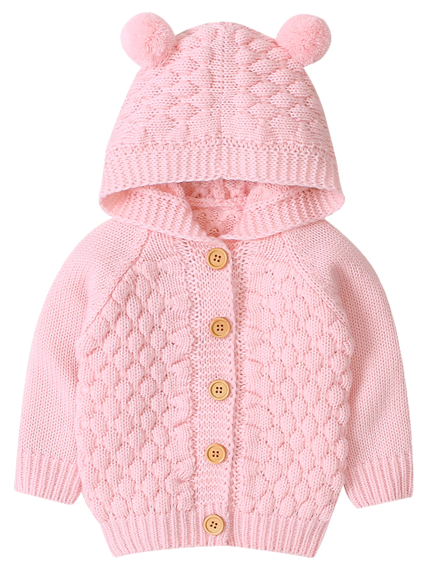 Fiomva Toddler Girls Kids Baby Knit Sweater Hooded Pullovers Overall